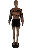 Casusl Vintage Personlity Positioning Print Two-Piece S6272