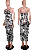 Women Sexy Print Sling Backless Dresses WY6651