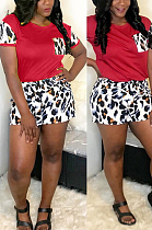 Leopard Print Spliced Casual Two-Piece S6209