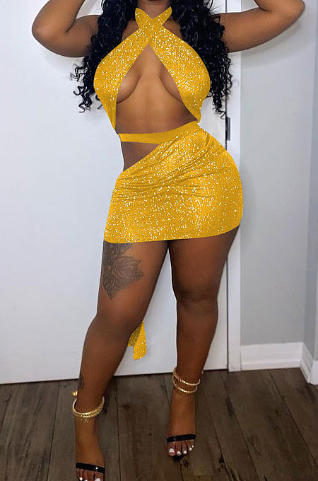 Sexy Bright Cloth Bind Skirts Sets ED8373