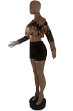 Casusl Vintage Personlity Positioning Print Two-Piece S6272