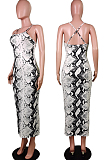 Women Sexy Print Sling Backless Dresses WY6651