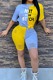 Casual Sport Burnt Flower Letter Printing At Home Shorts Sets SY8585