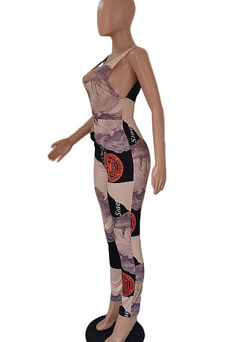 Summer Personality Dollar Print Sexy Halter Neck Two-Pieces DY6650