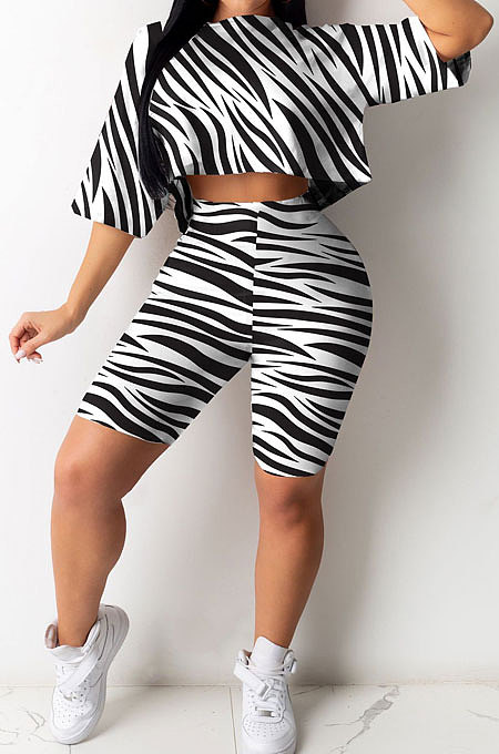 Fashion Sexy Casual Round Neck Sport Shorts Sets GHH003