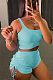 Sexy Pure Color Pit Bar Vest Pants Lashing Two-Piece WY6723
