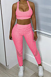 Super Eastic Pineapple Cloth Yoga Sport Vest Long Pants Spliced Two-Pieces XQ1110