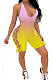 Fashion Sexy Gradient Printing Personality Bind Halter Neck Romper Shorts GHH006