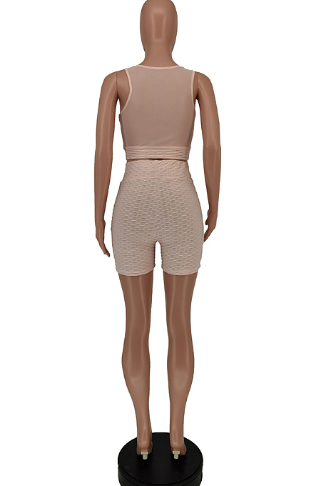 Net Yarny Perspective Sexy Sleeveless Two-Piece NRS8050