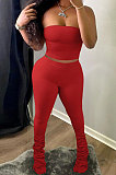 Trendy Women Chest Wrap Shirred Detail Pants Heaps Of Pants Two-Pieces HR8170
