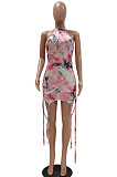 Sexy Cultivate One's Morality Tie Dye Flower Package Hip Skirt TRS1122