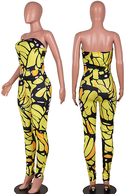 Euramerican Colorful Print Sleeveless Jumpsuits MD404