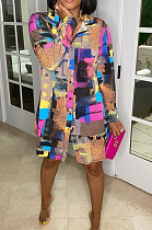 Casual Loose Graffiti Print Shirt Dress TRS1121