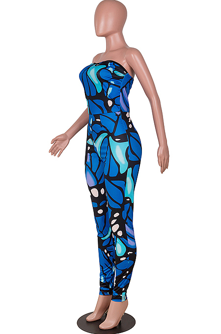 Euramerican Colorful Print Sleeveless Jumpsuits MD404