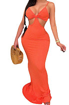 Gallus Dew Waist Pure Color Long Dress CY1315