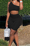 Fashion Women Inclined Shoulder Halter Neck Sexy Romper Shorts YT3269