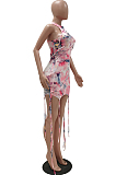 Sexy Cultivate One's Morality Tie Dye Flower Package Hip Skirt TRS1122
