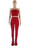 Trendy Women Chest Wrap Shirred Detail Pants Heaps Of Pants Two-Pieces HR8170