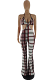 Women Fashion Sexy Plaid Sling Jumpsuits SQ951