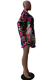 Casual Loose Graffiti Print Shirt Dress TRS1121