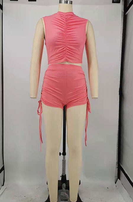 Trendy Pure Color T Shirts Shorts Sets X9295