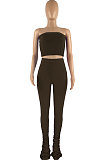 Trendy Women Chest Wrap Shirred Detail Pants Heaps Of Pants Two-Pieces HR8170