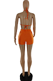 Fashion Pure Color Hang A Neck Bikini Two-Piece SQ941