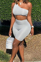 Fashion Women Inclined Shoulder Halter Neck Sexy Romper Shorts YT3269