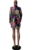 Casual Loose Graffiti Print Shirt Dress TRS1121