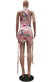 Sexy Cultivate One's Morality Tie Dye Flower Package Hip Skirt TRS1122