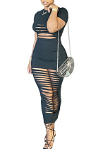 Summer Fashion Hurnt Flower Hole Dresses QL6026