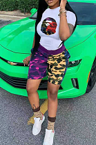 Camouflage Color Matching Cartoon Print The Pocket Two-Piece MN8345