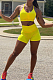 Women Fashion Pure Color Sport Yoga Sling Shorts Two-Piece W8377