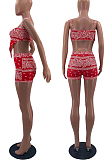 Fashion Casual Print Chinese-Style Chest Covering Sling Suit W8369
