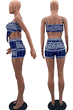 Fashion Casual Print Chinese-Style Chest Covering Sling Suit W8369