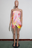 Fashion Sexy Print Boob Tube Top Mini Dress JH224