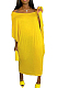 Fashion Pure Color Loose Casual Dresses Contain The Belt W8371