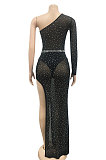 Women Sexy Club Net Yarn Irregular Long Dress XZ5028