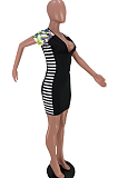 Euramerican Print Spliced Casual Dresses SXS6037