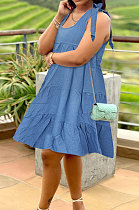 Women Cowboy Gallus Cake Midi Dress WE3064