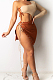 Sexy Fashion Tether Single Arm Sleeve Dew Waist Open Fork Dresses BS1259