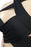 Sexy Bind Chest Wrap Pure Color Skirts Sest XZ5087