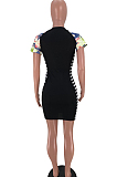 Euramerican Print Spliced Casual Dresses SXS6037