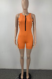 Fashion Cultivate One‘s Morality Side Bind Lashing Net Yarn Spliced Sleeveless Romper Shorts ML7435
