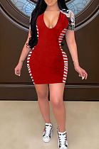 Euramerican Print Spliced Casual Dresses SXS6037