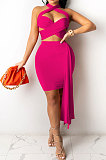 Sexy Bind Chest Wrap Pure Color Skirts Sest XZ5087