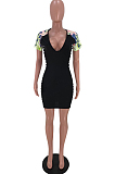 Euramerican Print Spliced Casual Dresses SXS6037