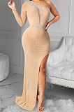 Women Sexy Club Net Yarn Irregular Long Dress XZ5028