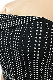 Hot Drilling Net Yarn Chest Wrap Irregular Midi Dress XZ5046