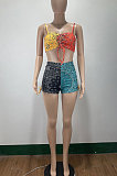 Sexy Vest Printing Bind Shorts Sets  AMM8335